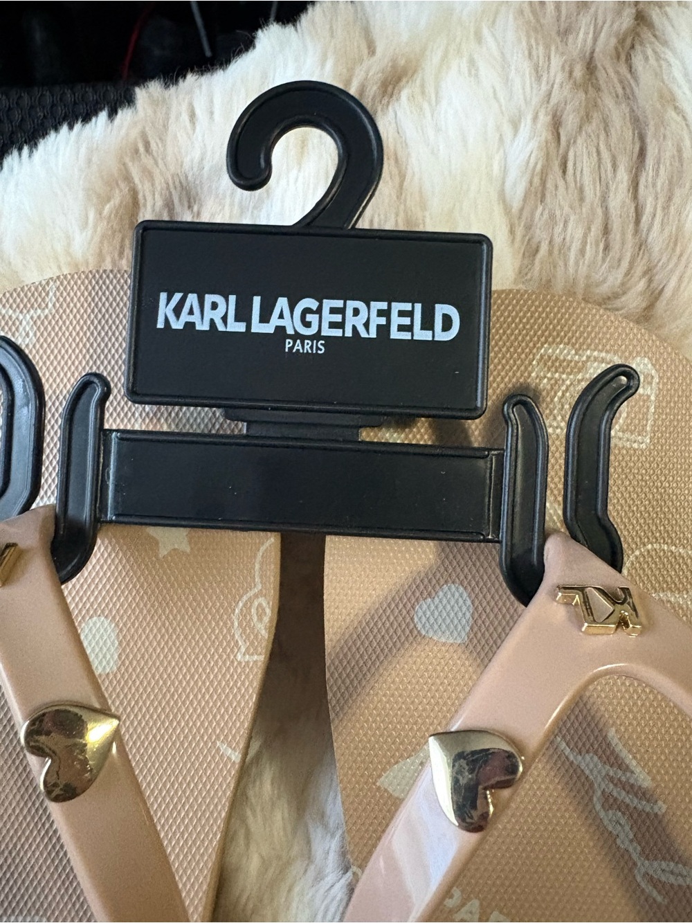 Karl Lagerfeld Nude Logo Flip Flop Sandals - Picture 4 of 7